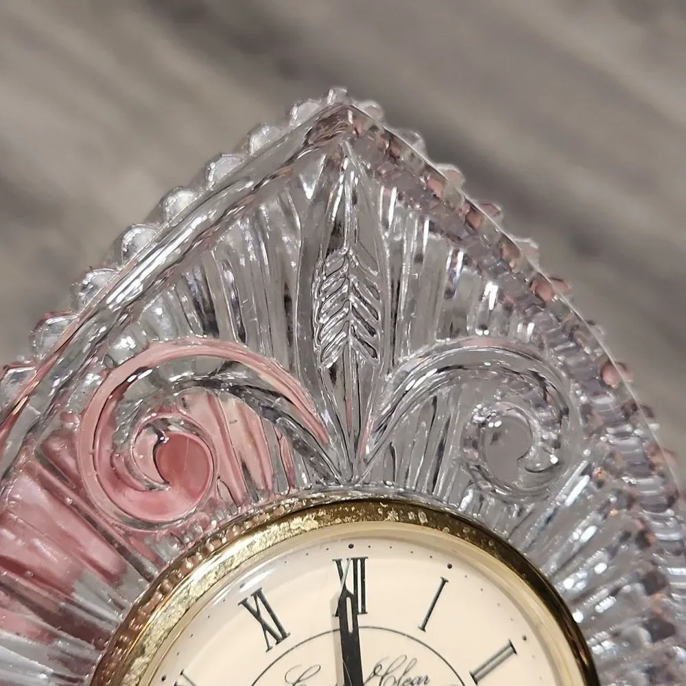 Vintage 24% Lead Crystal Quartz Small Clock